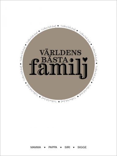 Världens bästa familj tavla